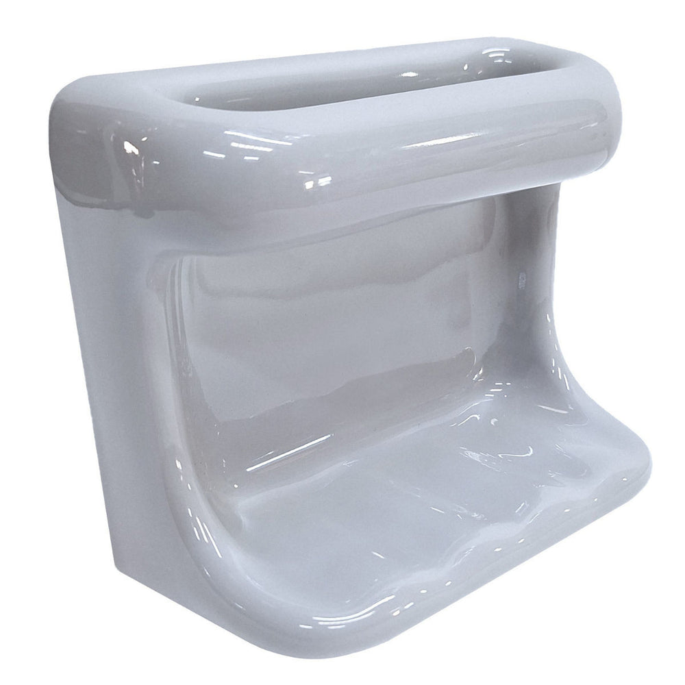 SereneDrains Ceramic Soap Dish with Wash Cloth Bar Holder