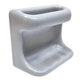SereneDrains Ceramic Soap Dish with Wash Cloth Bar Holder