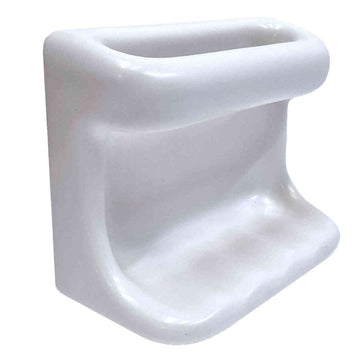SereneDrains Ceramic Soap Dish Bar Holder Shower Wall Mount Tray - Matte White