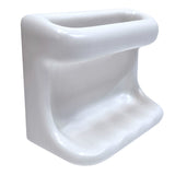 SereneDrains Ceramic Soap Dish with Wash Cloth Bar Holder