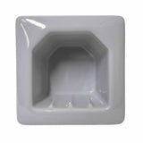 SereneDrains Porcelain Recessed Soap Dish Grey Glossy 5x5 Hotel Holder Shower Wall Mount Tray