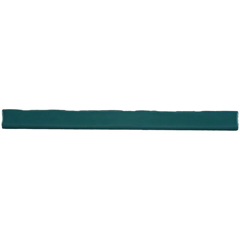 Kaleidoscope Handmade Ceramic Tile Bullnose 1x12 - Blue Turquois