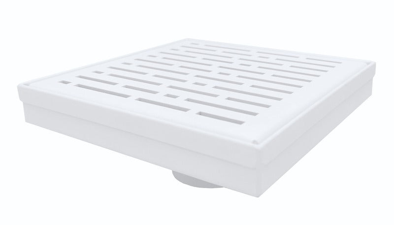 SereneDrains Square Shower Drain Broken Lane Matte White 6