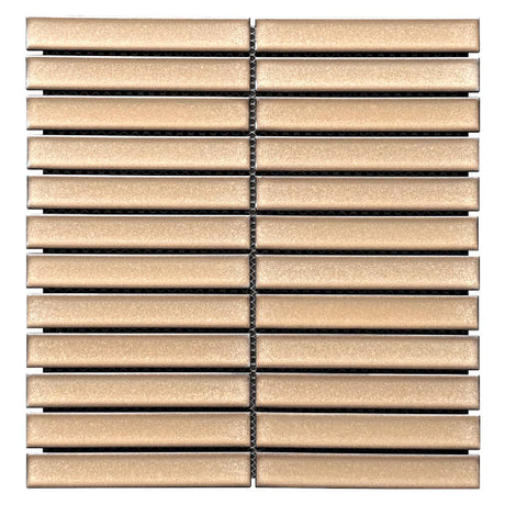 Concaved Bar Porcelain Mosaic Tile Creme Brulee - Wall & Backsplash