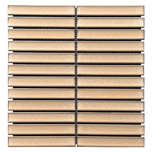 Concaved Bar Porcelain Mosaic Tile Creme Brulee - Wall & Backsplash