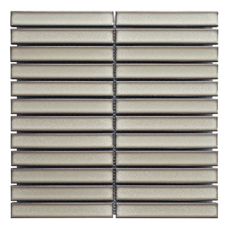 Concaved Bar Porcelain Mosaic Tile Spiced Matcha - Wall & Backsplash