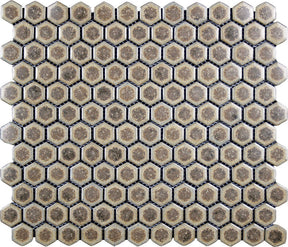 Hexagon Porcelain Mosaic Tile - Rustic Sunset Wall & Floor Tile