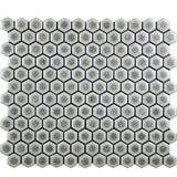 Porcelain Mosaic Tile Hexagons - Sage Green