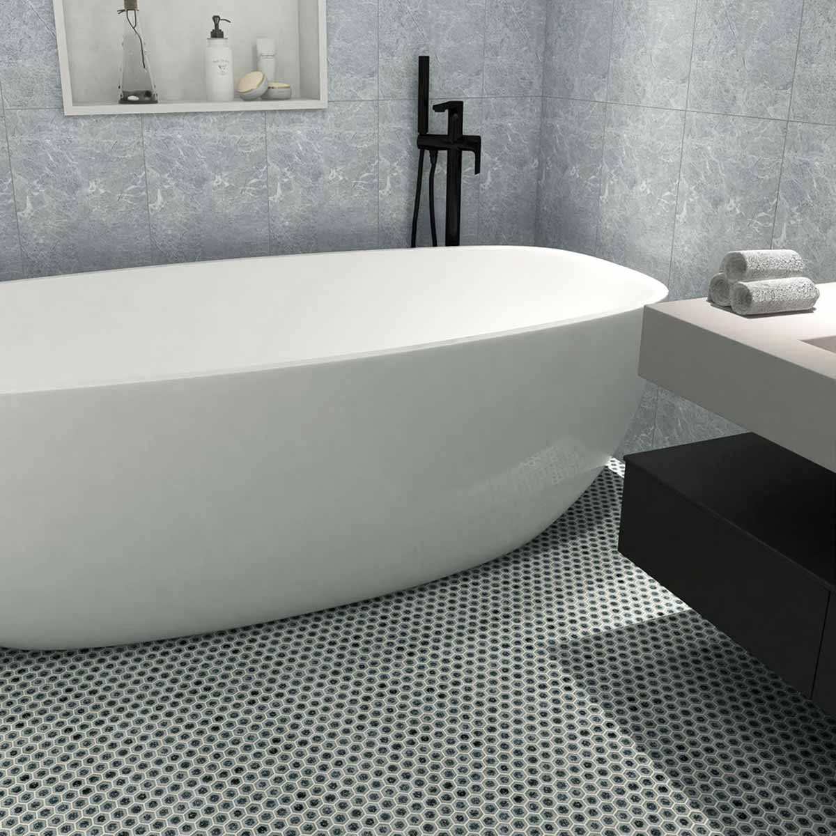 Porcelain Mosaic Tile Hexagon - Tropical Lush