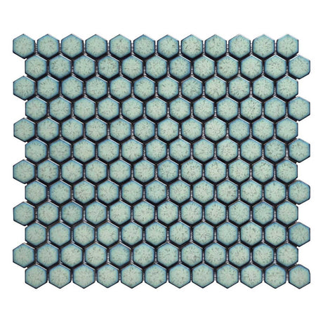 Porcelain Mosaic Tile Hexagon - Mint Rose