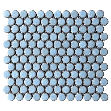 Penny Round Porcelain Mosaic Tile Deep Indigo - Shower & Backsplash