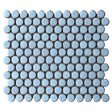 Penny Round Porcelain Mosaic Tile Deep Indigo - Shower & Backsplash