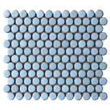 Penny Round Porcelain Mosaic Tile Deep Indigo - Shower & Backsplash