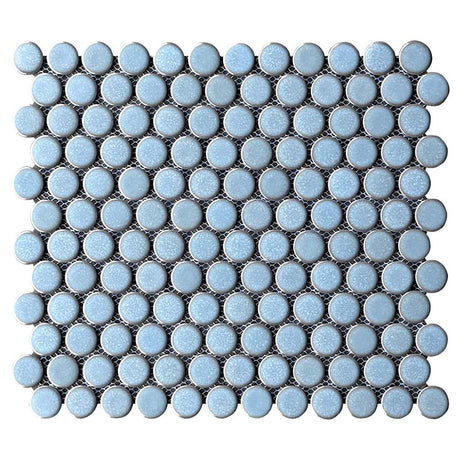 Penny Round Porcelain Mosaic Tile Deep Indigo - Shower & Backsplash