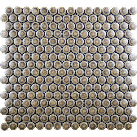 Porcelain Mosaic Tile Penny Rounds - Rustic Sunset