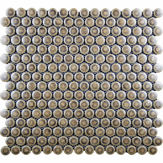Porcelain Mosaic Tile Penny Rounds - Rustic Sunset