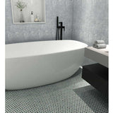 Porcelain Mosaic Tile Penny Rounds - Sage Green