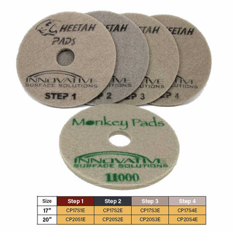 Cheetah 17 and 20 inch diamond stone restoration pad for marble floors
