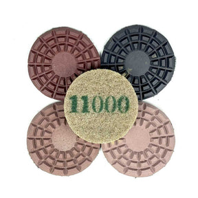 Cheetah hand polishing pad system for natural stone restoration and scratch removal