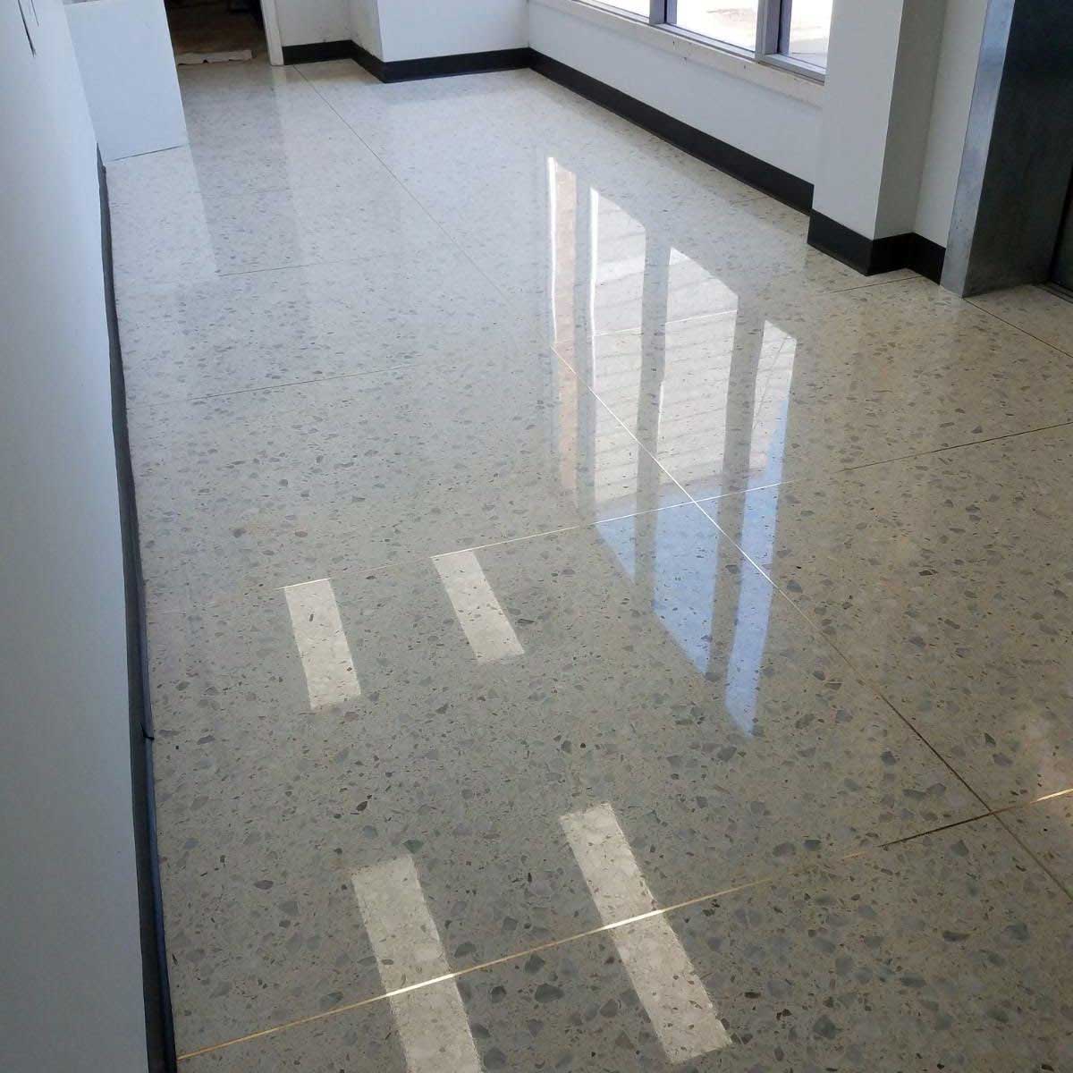 Professional marble floor restoration with Cheetah polishing pads