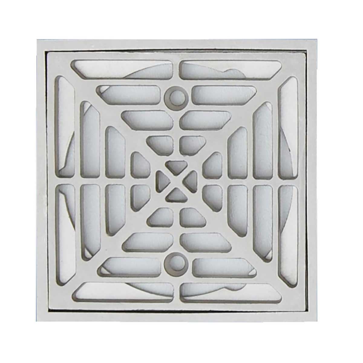 Steel cast square shower drain in brushed nickel for curbless tile showers