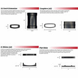 CODA-B shower drain relocator fittings, adapters, and installation components