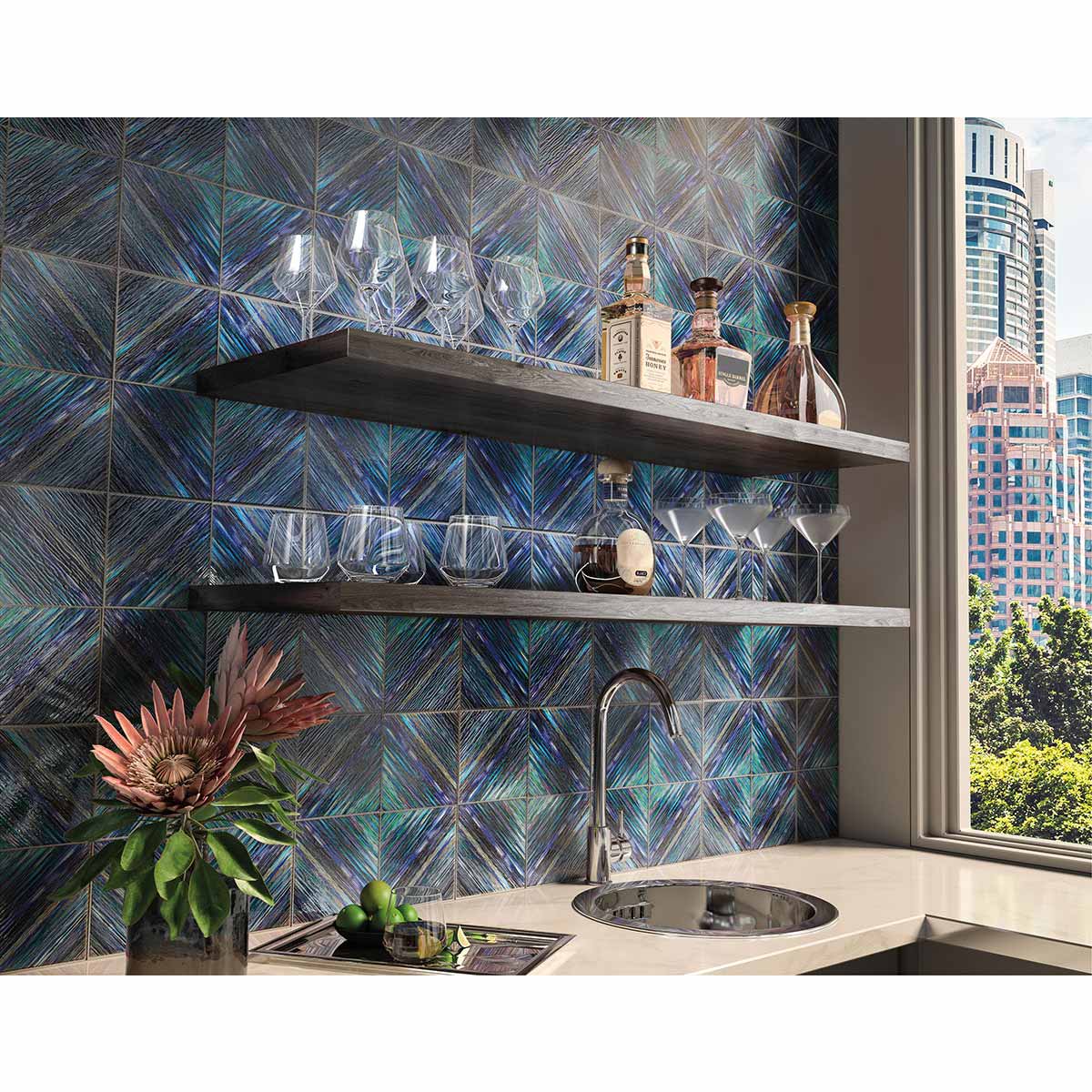 Color Splash Glass Series 3D Tile - Ultra Marine