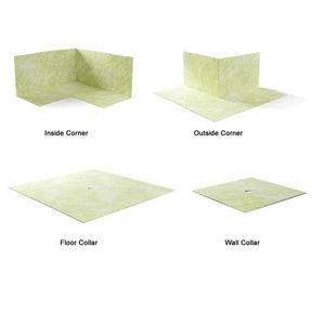 Composeal Gold PE waterproofing system components for tile installations