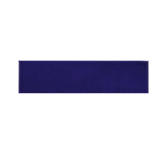 Electric Blue glossy ceramic wall tile 4x16 backsplash