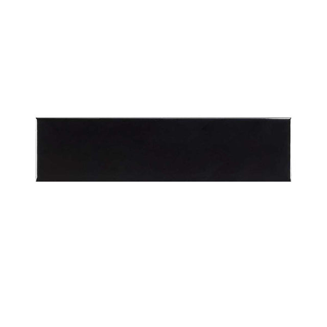 Graphite glossy ceramic wall tile 4x16 backsplash