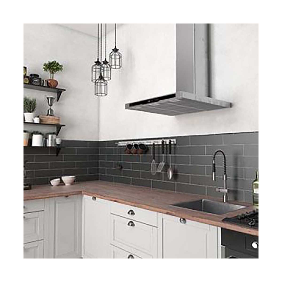 Modern graphite ceramic wall tile for kitchen backsplash