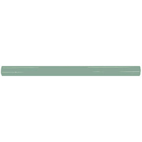 3/4" x 12" Green Glossy Ceramic Bullnose Trim with Waterfall Glaze Finish