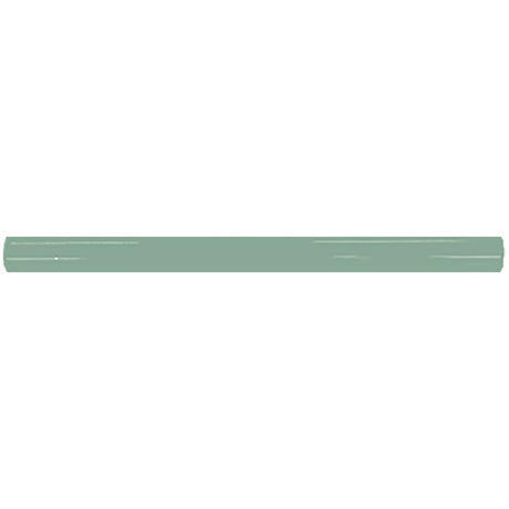 3/4" x 12" Green Glossy Ceramic Bullnose Trim with Waterfall Glaze Finish