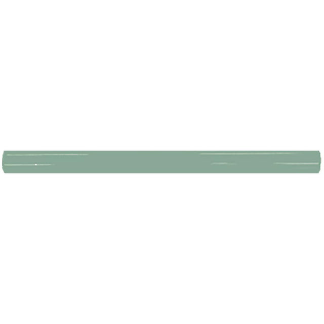 3/4" x 12" Green Glossy Ceramic Bullnose Trim with Waterfall Glaze Finish