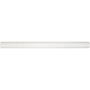 3/4" x 12" White Glossy Ceramic Bullnose Trim with Waterfall Glaze Finish