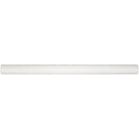 3/4" x 12" White Glossy Ceramic Bullnose Trim with Waterfall Glaze Finish