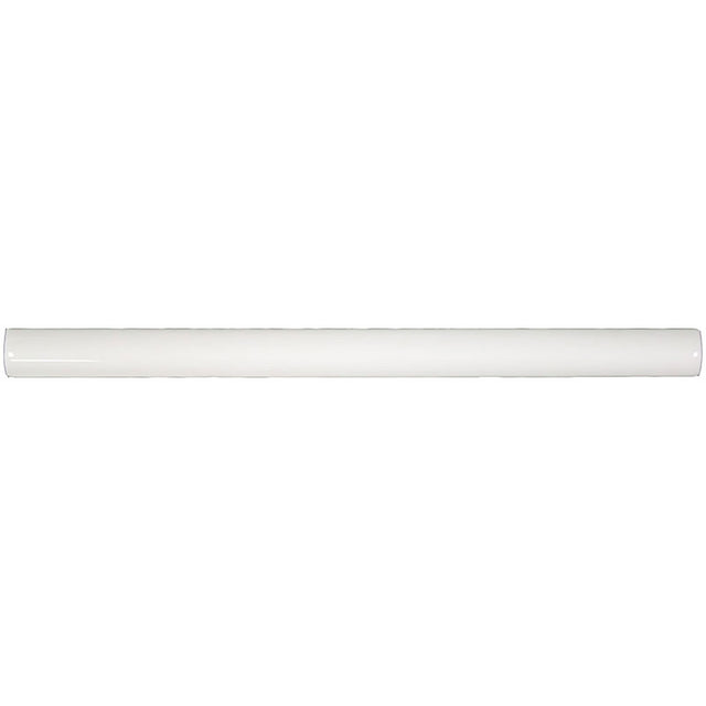 3/4" x 12" White Glossy Ceramic Bullnose Trim with Waterfall Glaze Finish