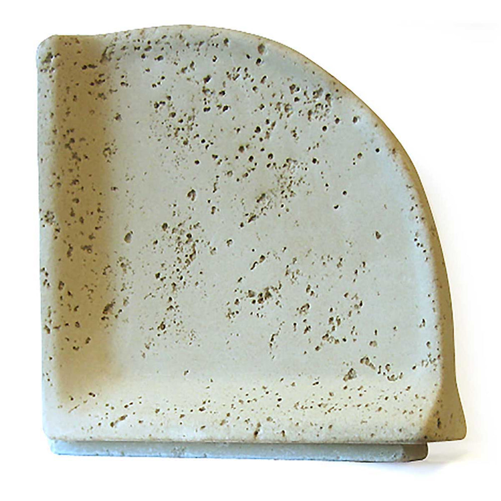 Travertine Caddy Large Corner Shelf Round Ivory