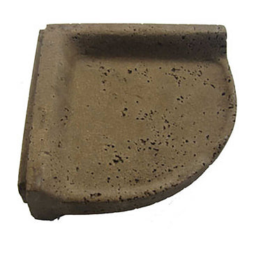 Travertine Caddy Large Corner Shelf Round Mocha