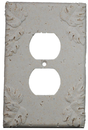 Deco Electrical Plates Double Plug Leaf Ivory