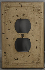 Deco Electrical Plates Double Plug Geometric Noce