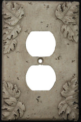 Deco Electrical Plates Double Plug Leaf Noce