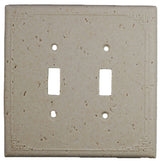 Deco Electrical Plates Double Switch Geometric Ivory