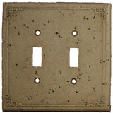 Deco Electrical Plates Double Switch Geometric Noce