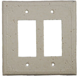 Deco Electrical Plates Double Toggle Geometric Ivory