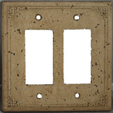 Deco Electrical Plates Double Toggle Geometric Noce