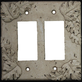 Deco Electrical Plates Double Toggle Geometric Noce