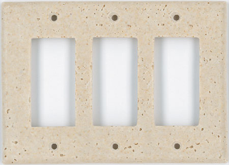 Deco Electrical Plates Triple GFI  Ivory
