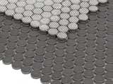 Mosaic Handmade Porcelain Penny Round - Dark Grey Matte