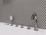 Mosaic Handmade Porcelain Penny Round - Dark Grey Matte